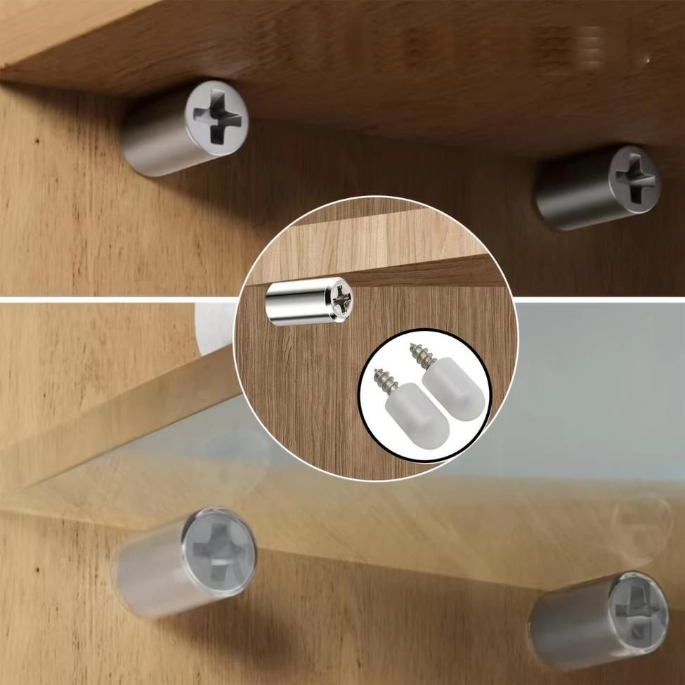 20pcs Metal Shelf Support Pegs with Anti-Slip Self-Tapping Screws Set